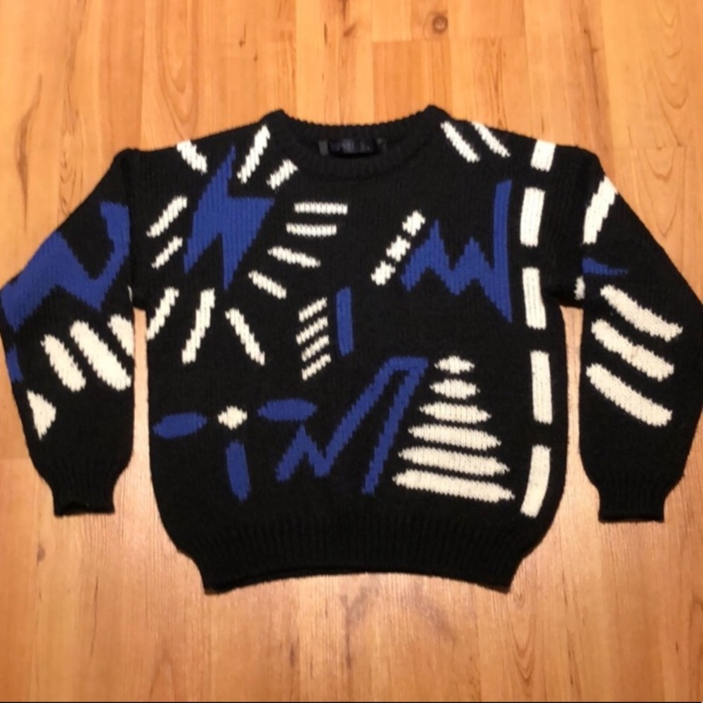 ISO Esprit abstract geometric 80s retro sweater